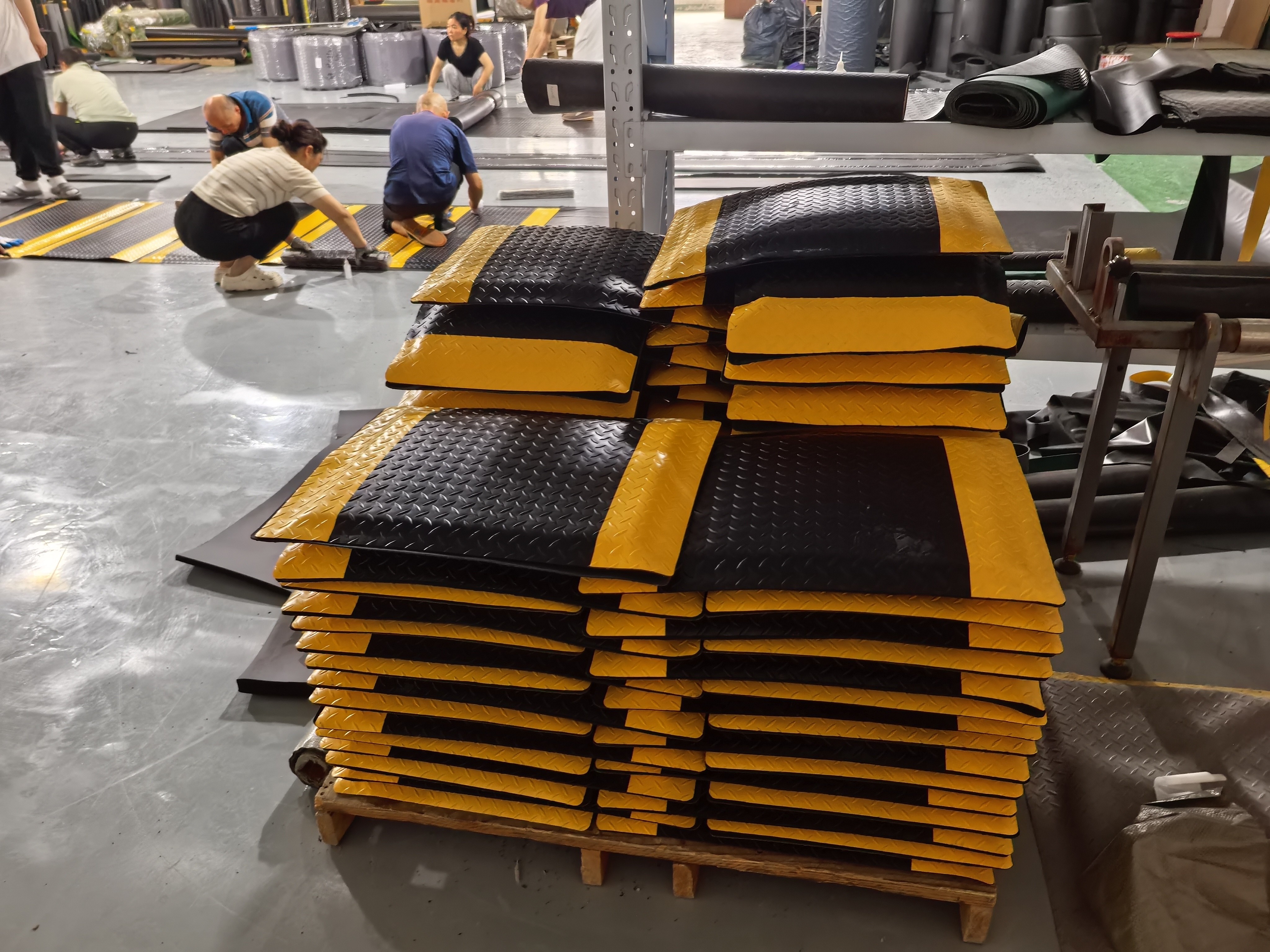ESD anti-fatigue mats in electronics factory