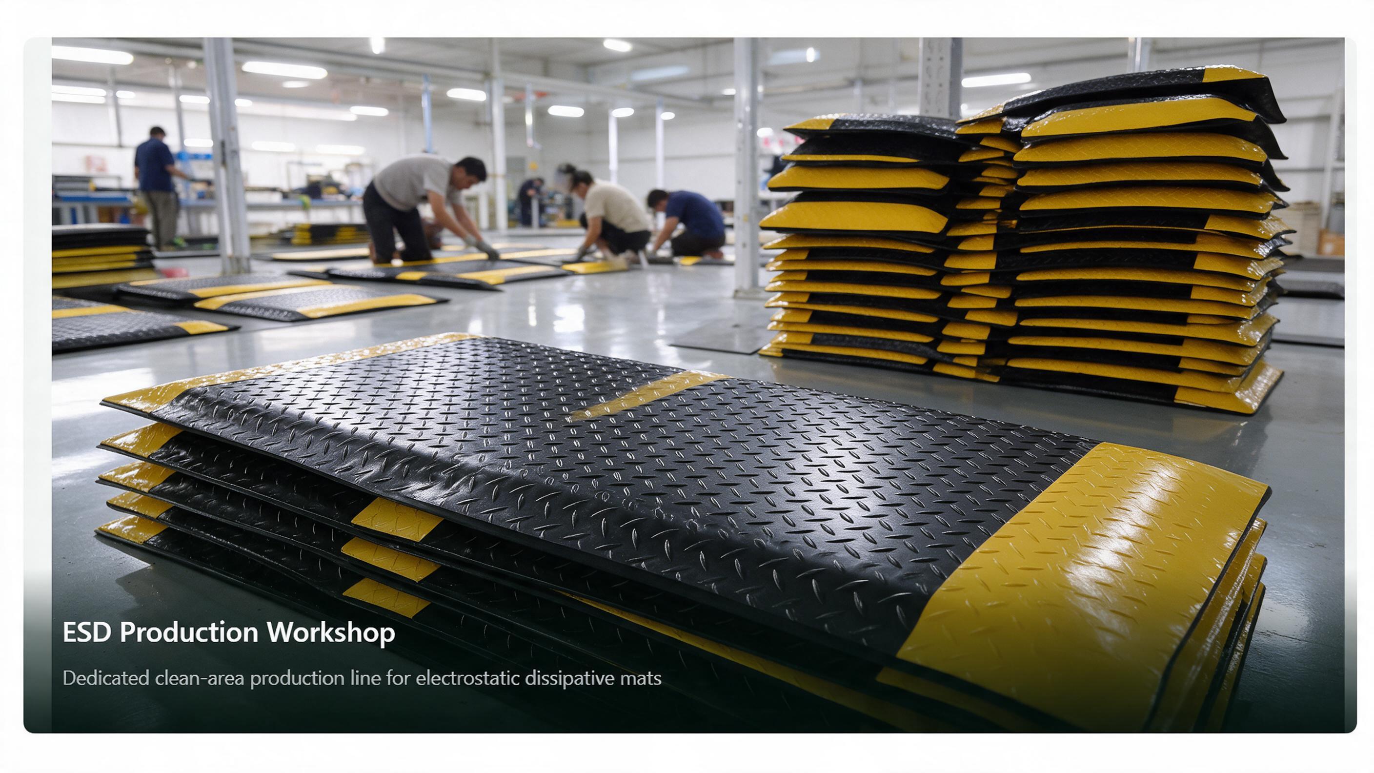 ESD anti-fatigue mat production workshop